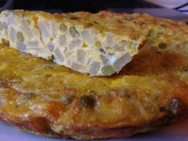 Frittata con patate e piselli