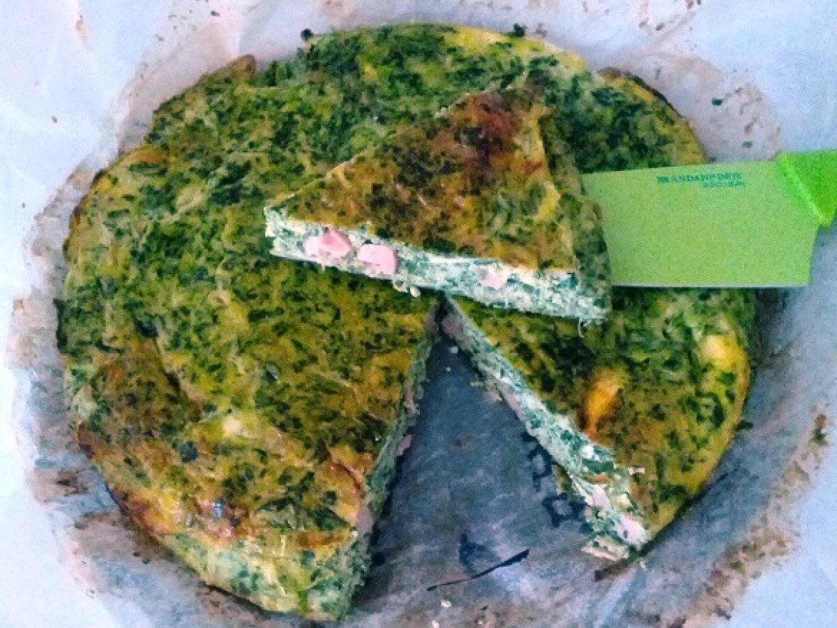 Frittata con spinaci prosciutto cotto e primosale