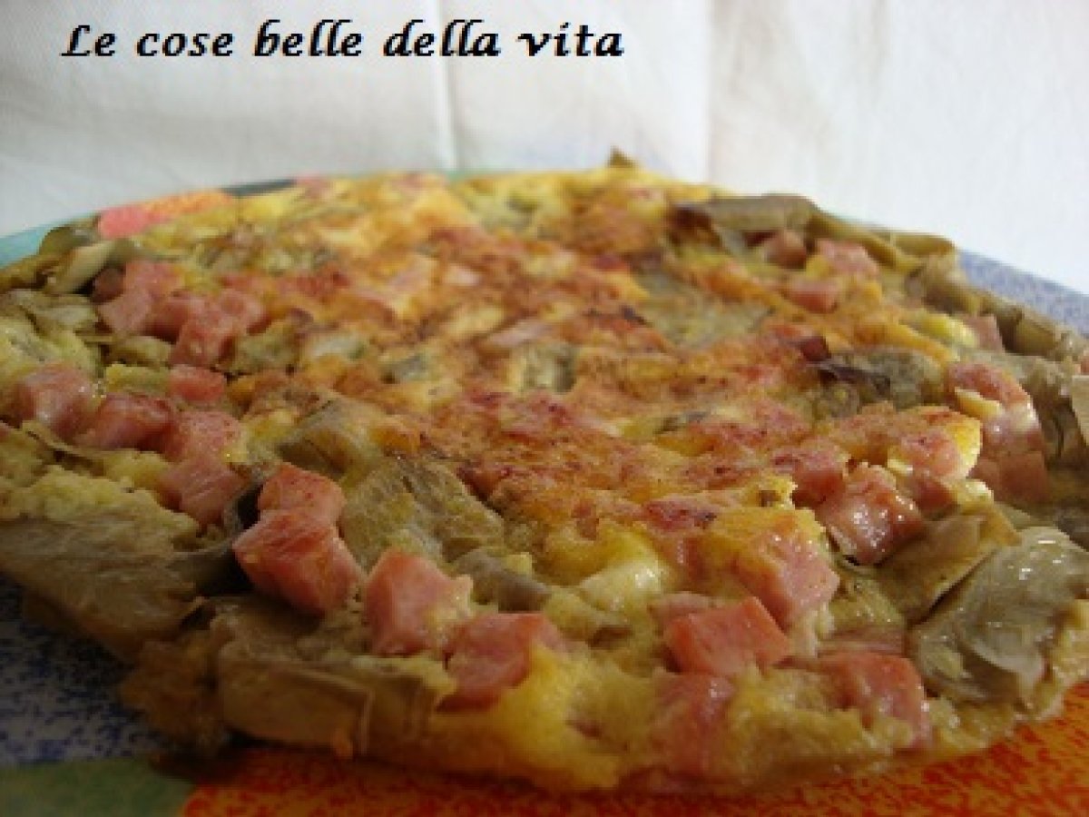 Frittata di carciofi e prosciutto