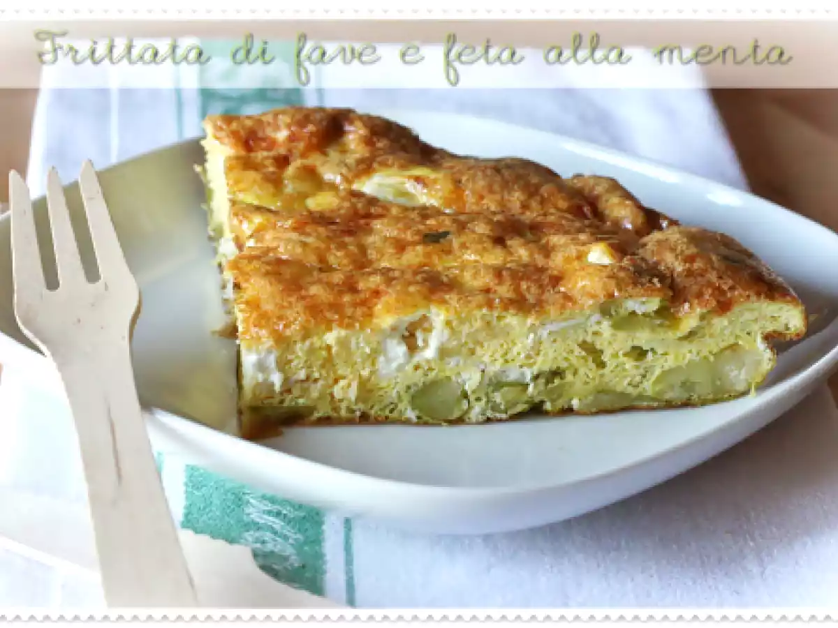 Frittata di fave e feta alla menta