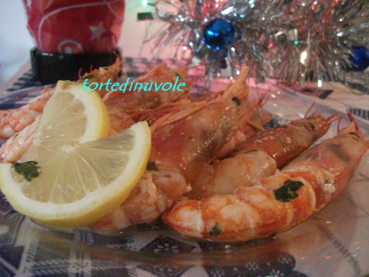 Gamberi al vino e limone
