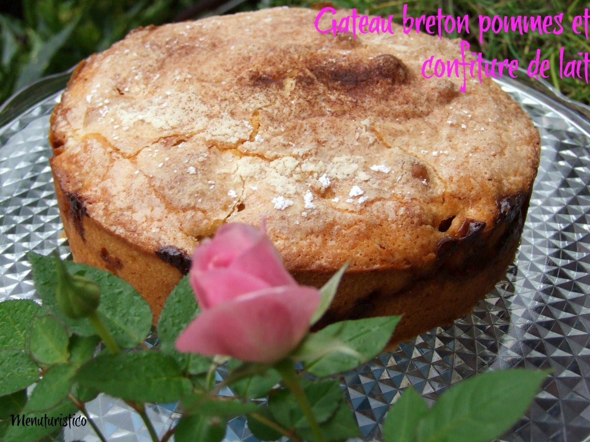 Gâteau breton pommes et confiture de lait (Torta Bretone di mele e dulce de leche)