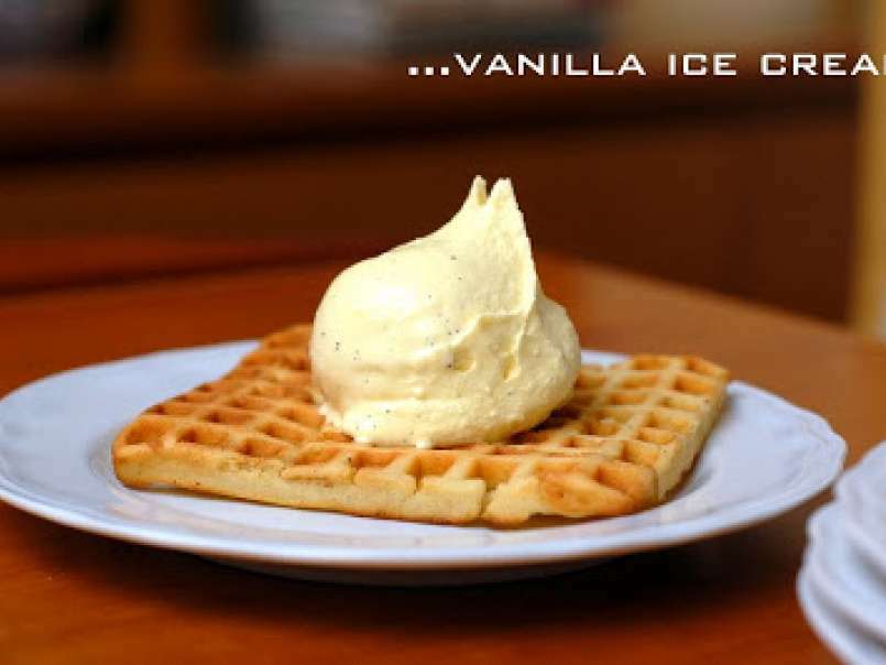 Gelato alla vaniglia del Madagascar, con Waffles