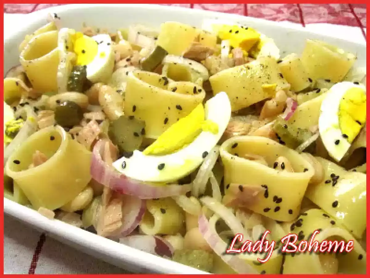 Giardino di Boboli: la Vasca dell'Isola e la pasta fredda con fagioli cannellini...