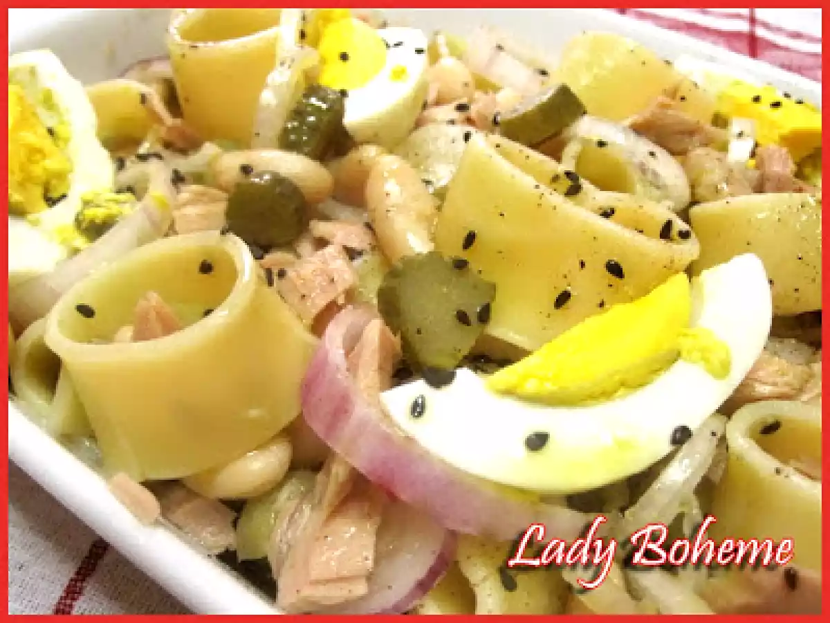 Giardino di Boboli: la Vasca dell'Isola e la pasta fredda con fagioli cannellini... - foto 2