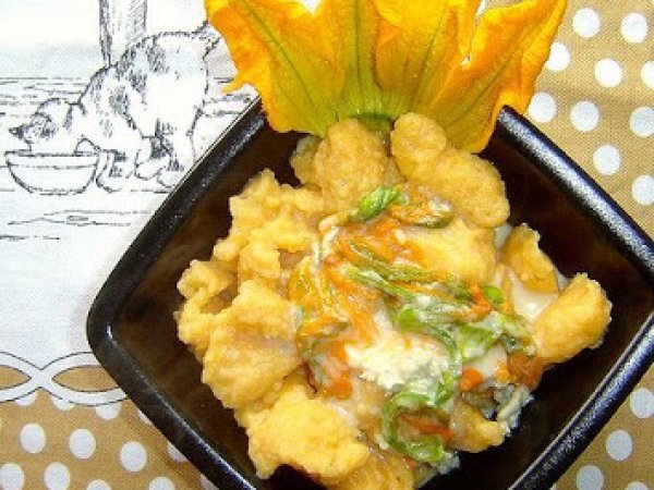 Gnocchetti di zucca con crema al gorgonzola e fiori di zucchina