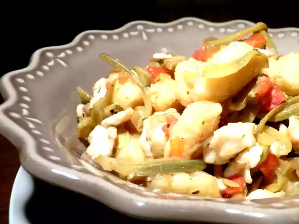 Gnocchi di ceci con orata e carciofi