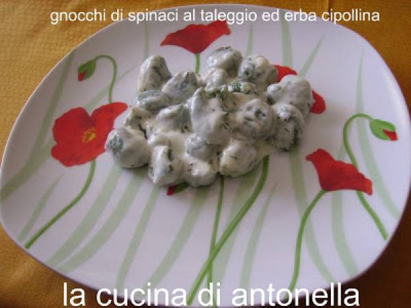 Gnocchi di spinaci al taleggio ed erba cipollina