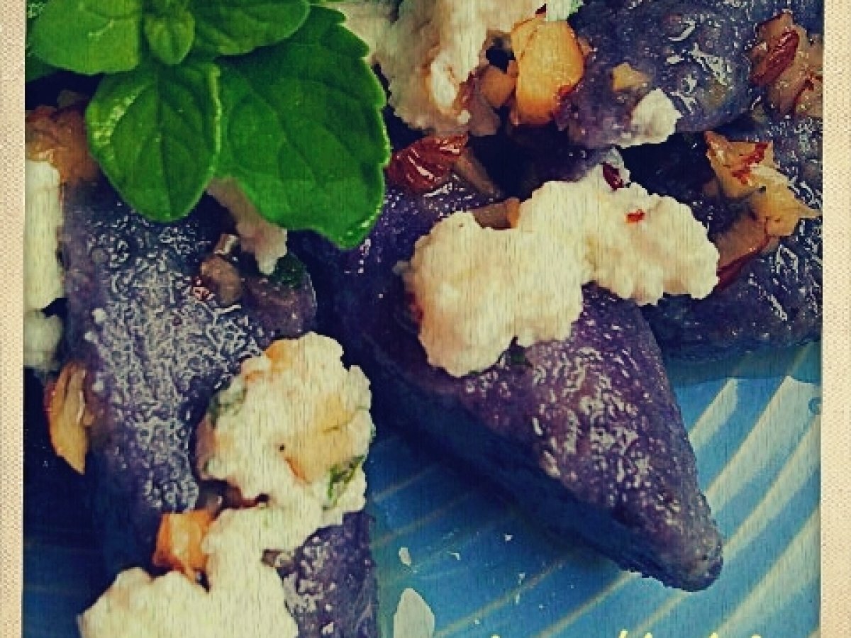 GNOCCHI VIOLA CON RICOTTA, MENTA E NOCCIOLE