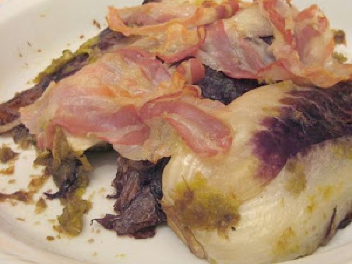 Gratin di radicchio con porri e pancetta croccante - foto 2