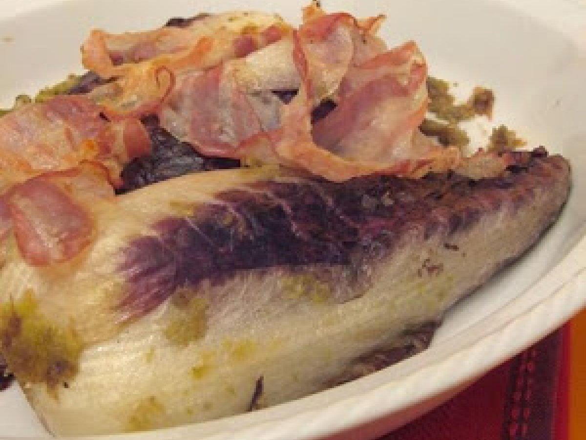 Gratin di radicchio con porri e pancetta croccante - foto 3