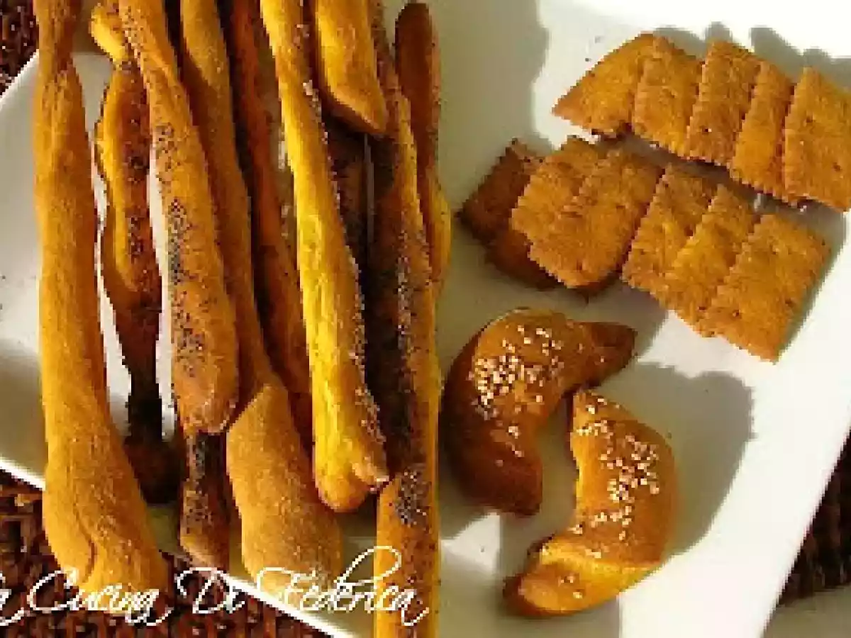 Grissini e cracker di zucca