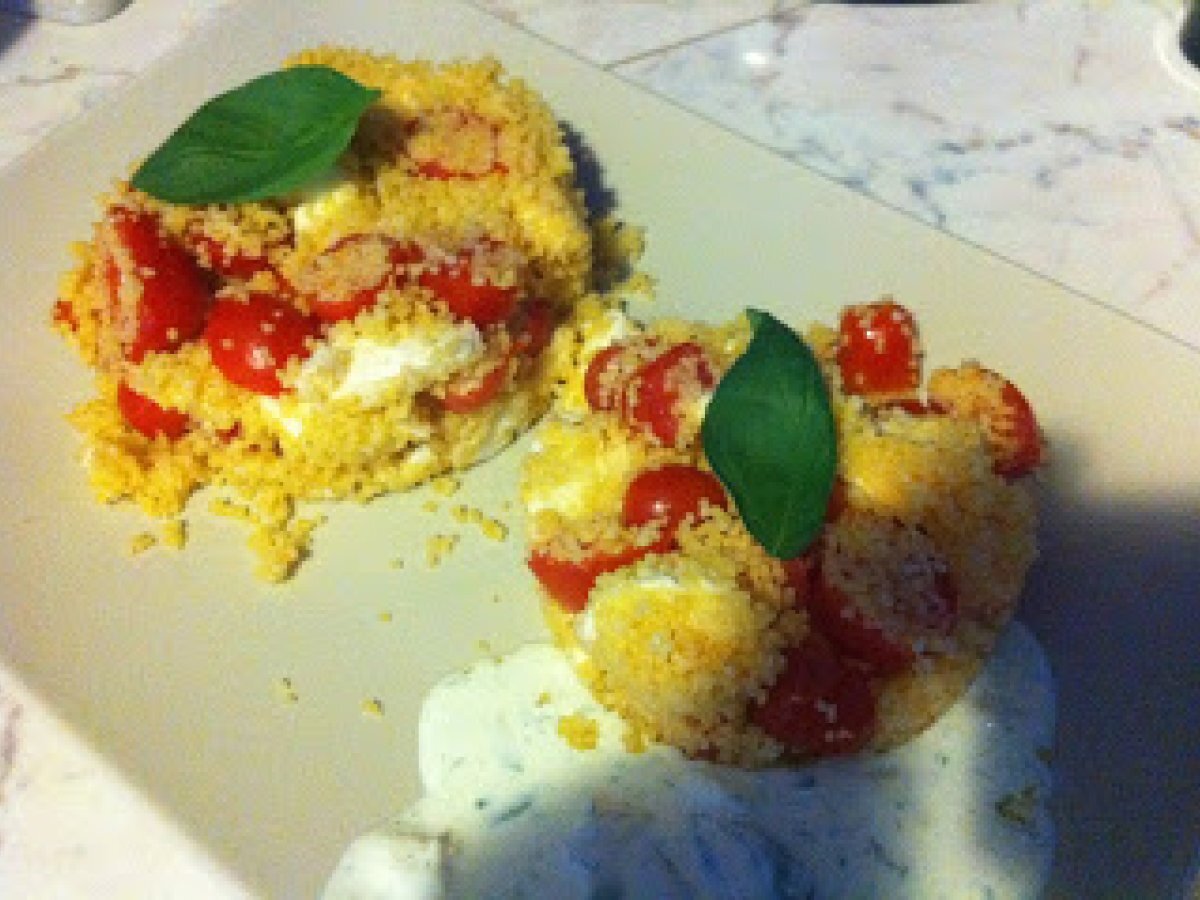 Il crollo del cous cous caprese con crema al basilico