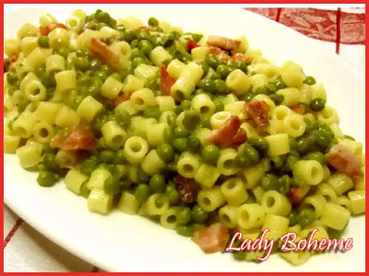 Il nido delle rondini e pasta con piselli freschi e pancetta - foto 2