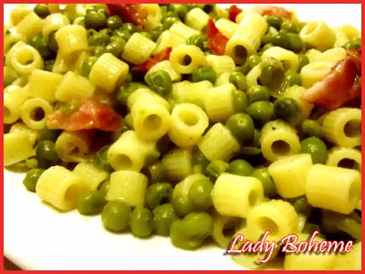 Il nido delle rondini e pasta con piselli freschi e pancetta - foto 3