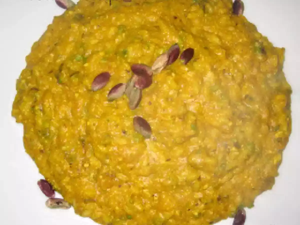 Il risotto zucca pistacchi e ricotta