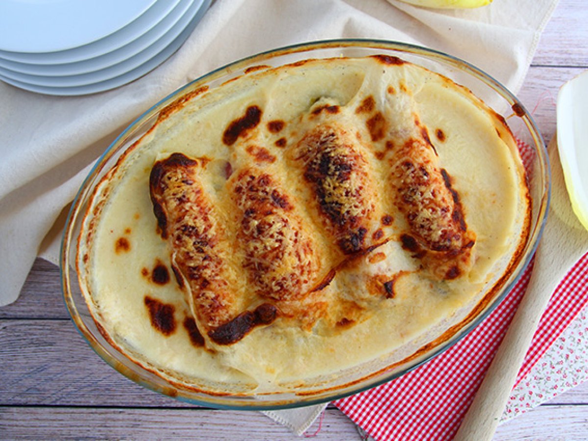Indivia al gratin con prosciutto - foto 4