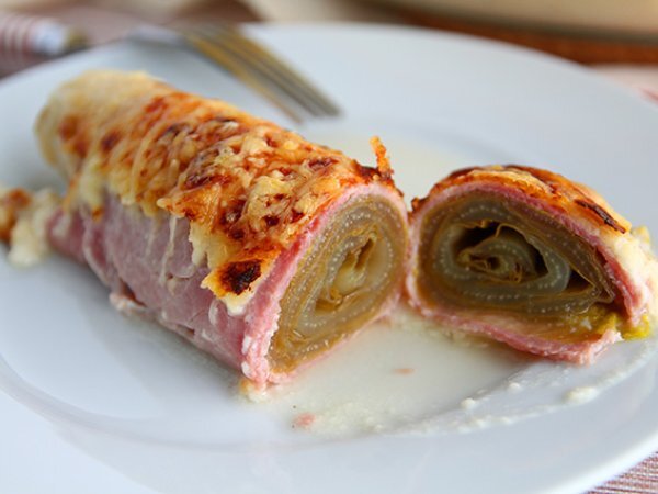 Indivia al gratin con prosciutto Indivia al gratin con prosciutto