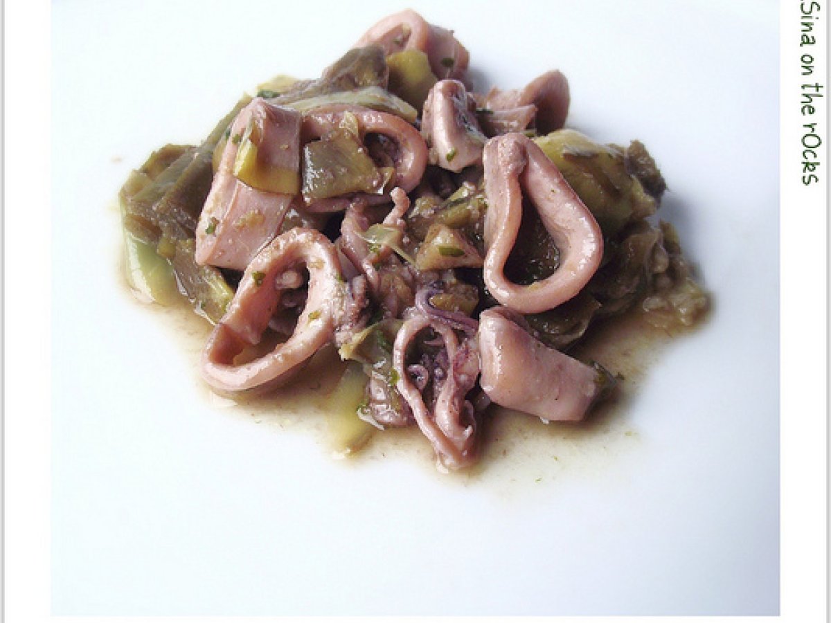 Insalata calda di Calamari, Carciofi e Acciughe - foto 2