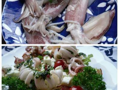 Insalata di calamari a fisarmonica con mozzarella di bufala e bacon - foto 2
