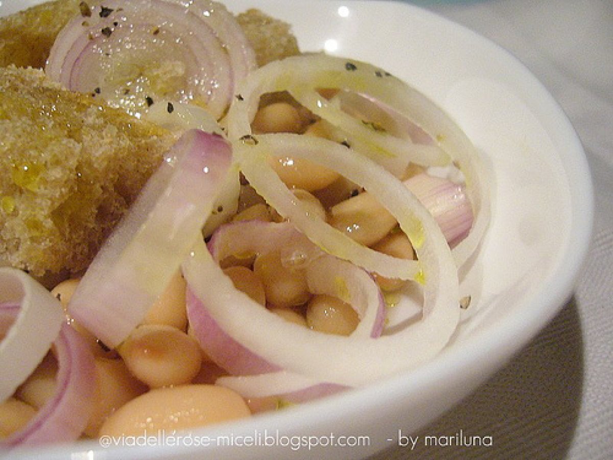 Insalata di fagioli e cipolle di Tropea e pane toscano - foto 2