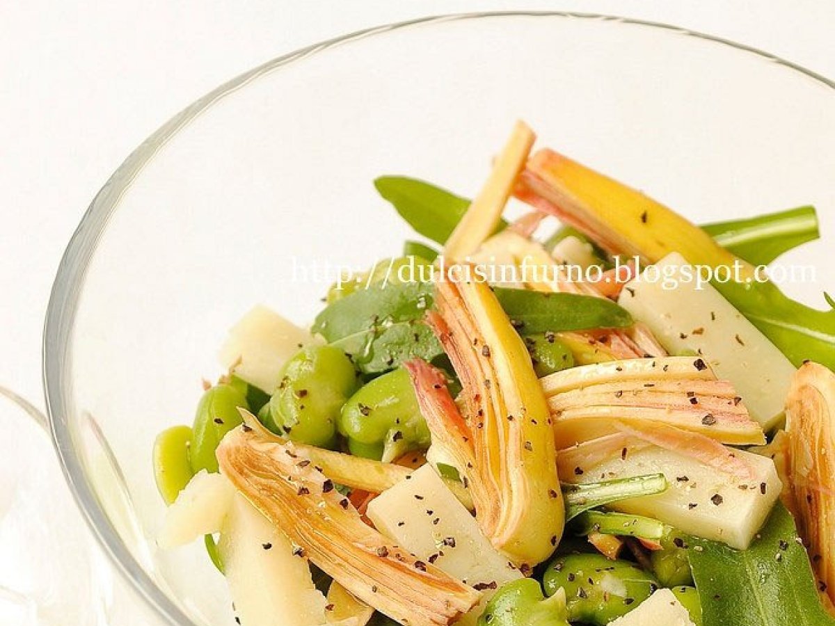 Insalata di Fave, Pecorino, Rucola e Carciofi