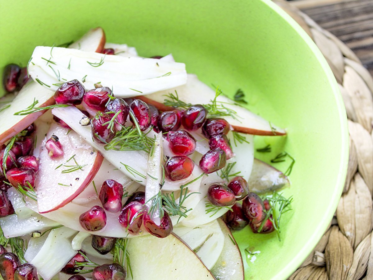 Insalata di finocchi, melograno e mele al profumo di aneto - foto 2