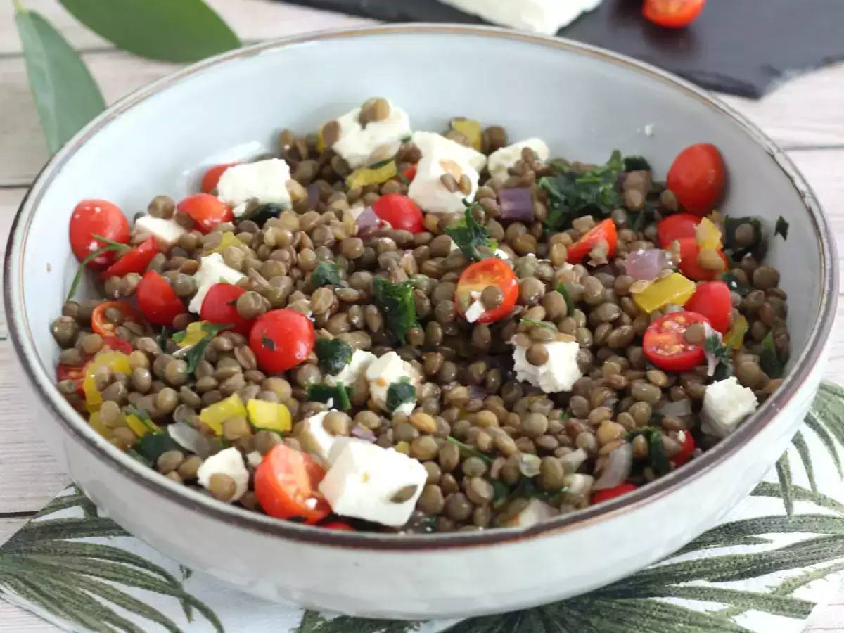 Insalata di lenticchie con pomodorini e feta - foto 3