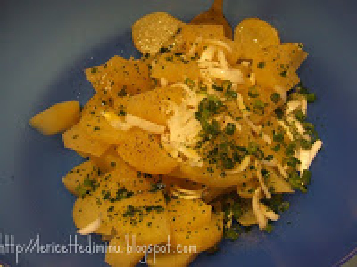 Insalata di patate con gamberi e uova, foto 4