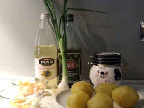 Insalata di patate con gamberi e uova, foto 10