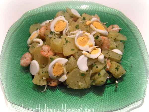 Insalata di patate con gamberi e uova, foto 11