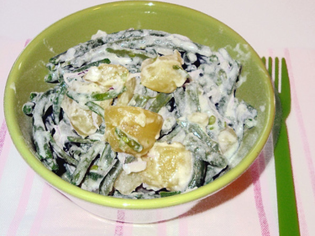 Insalata di patate e fagiolini alla certosa