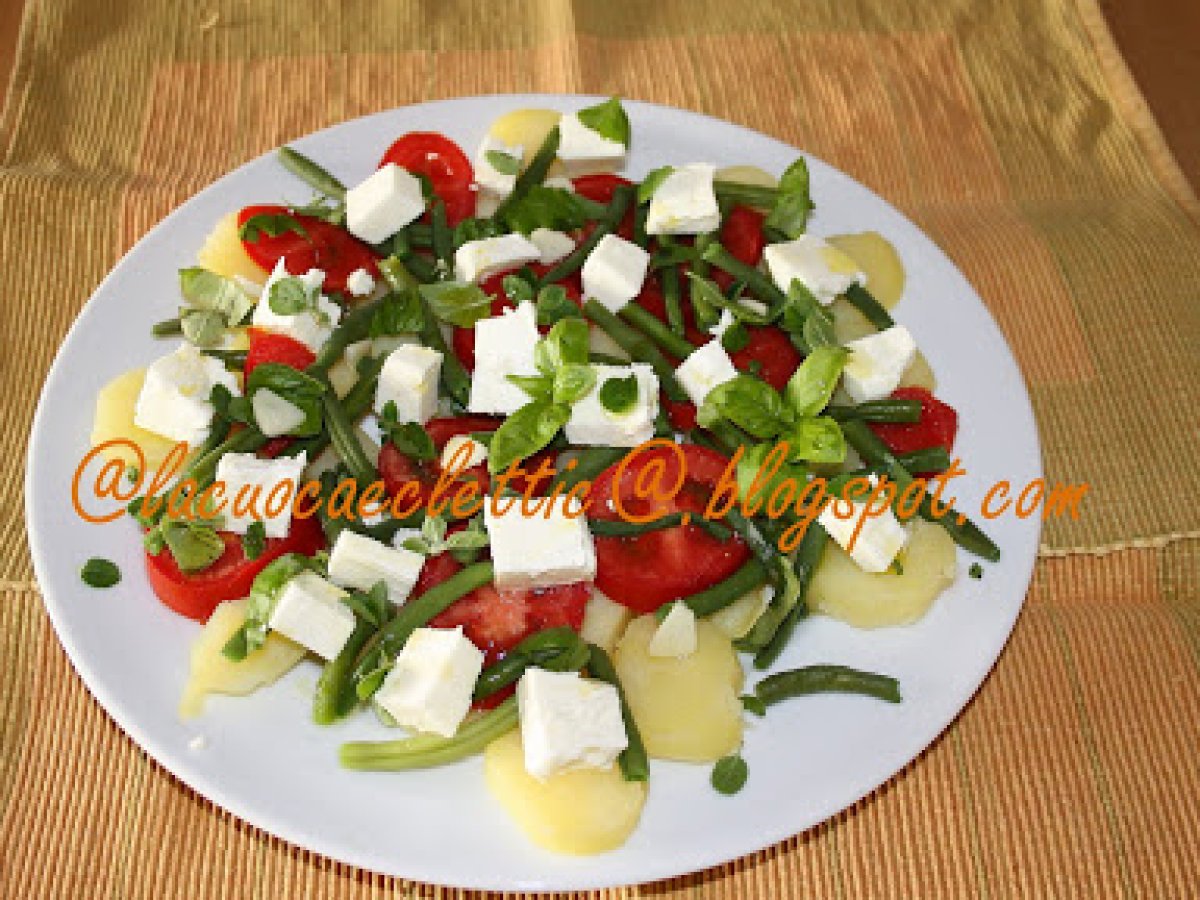 Insalata di patate, fagiolini e feta