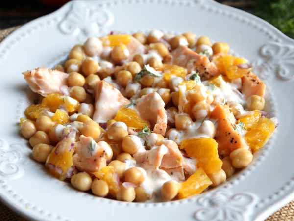 Insalata di salmone, ceci e arancia, foto 2