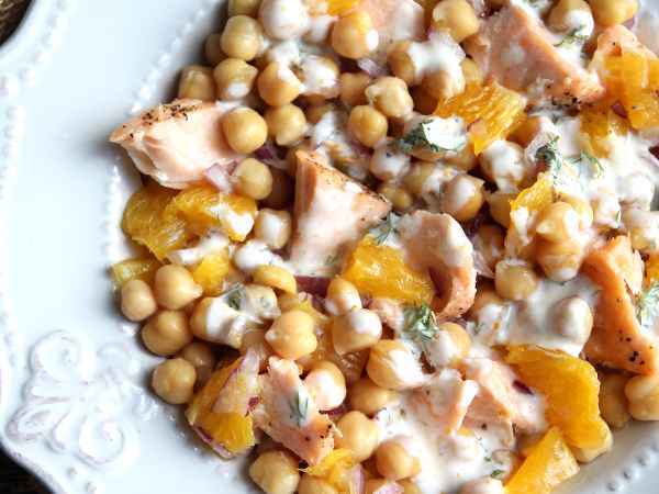 Insalata di salmone, ceci e arancia, foto 3