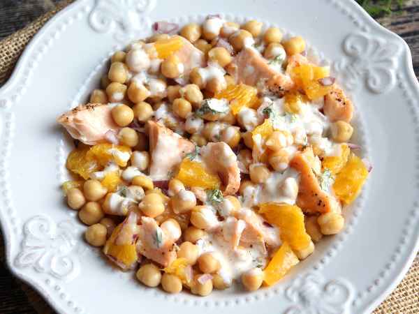 Insalata di salmone, ceci e arancia, foto 4