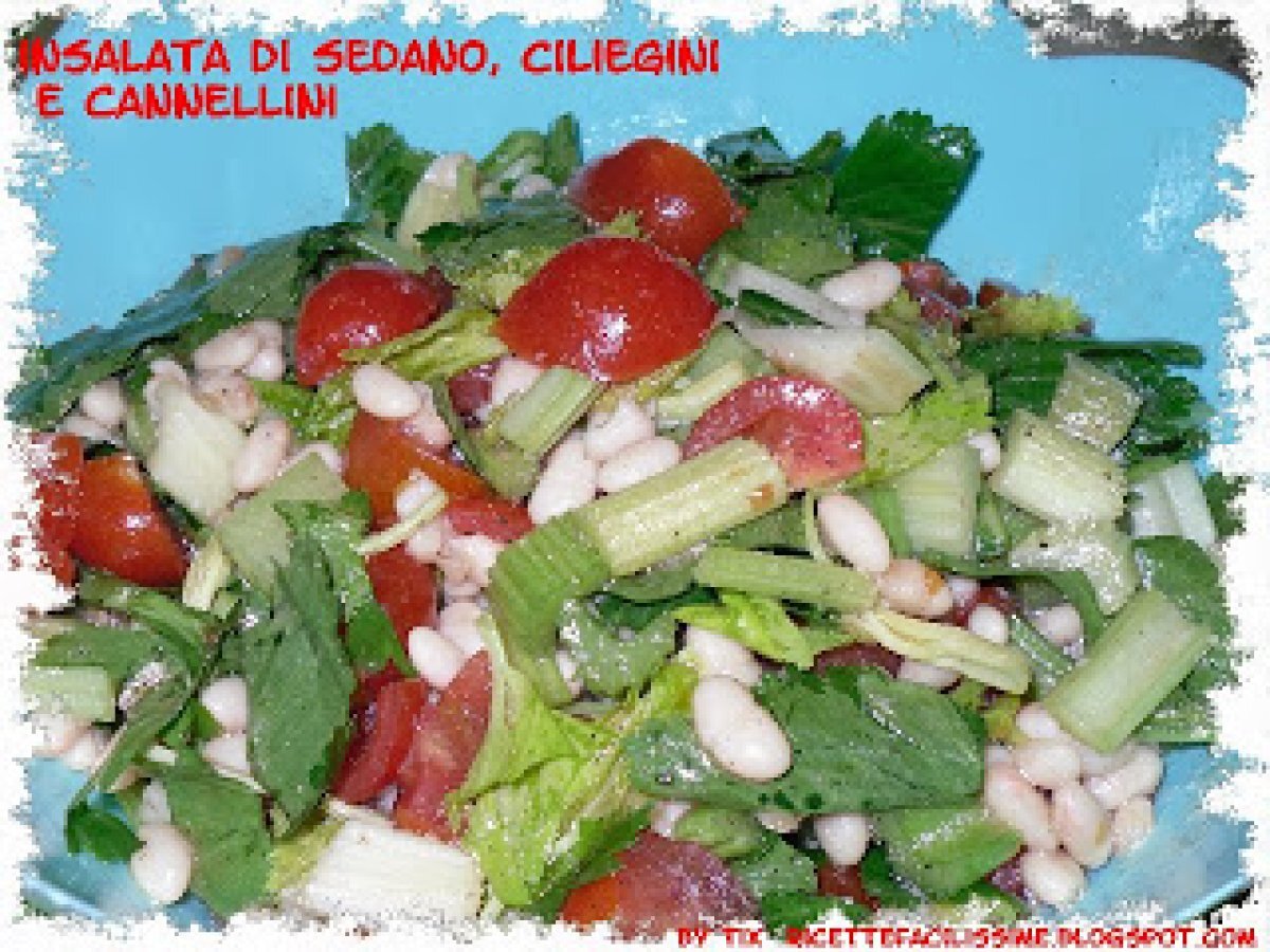 INSALATA DI SEDANO, CILIEGINI E CANNELLINI