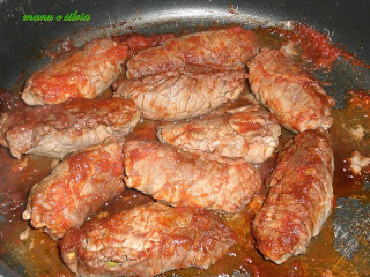Involtini di carpaccio e mortadella