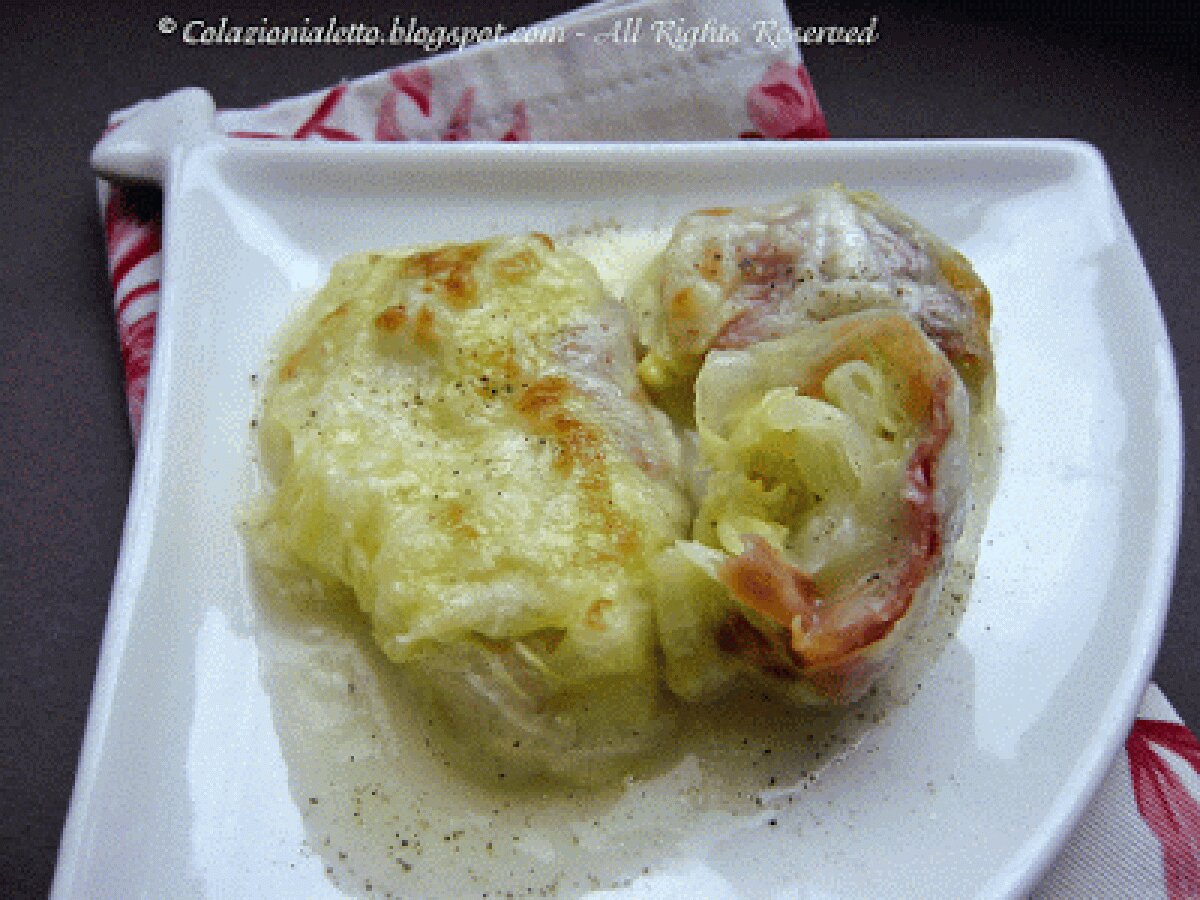 Involtini di cavolo filanti al Montasio e prosciutto crudo