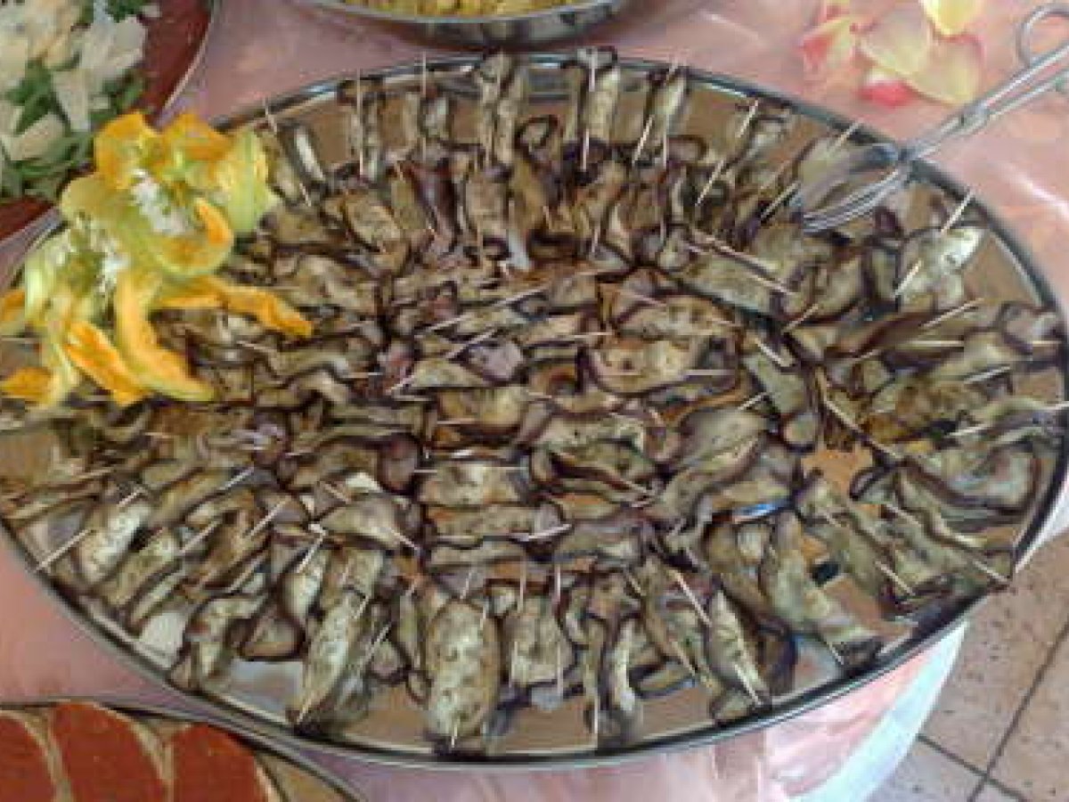 Involtini di melanzana con gorgonzola e pancetta