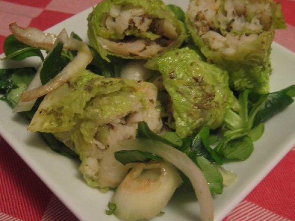 INVOLTINI DI MERLUZZO CON OLIO AROMATIZZATO ALLE NOCI E PISTACCHI secondo ?Dolcipensieri?