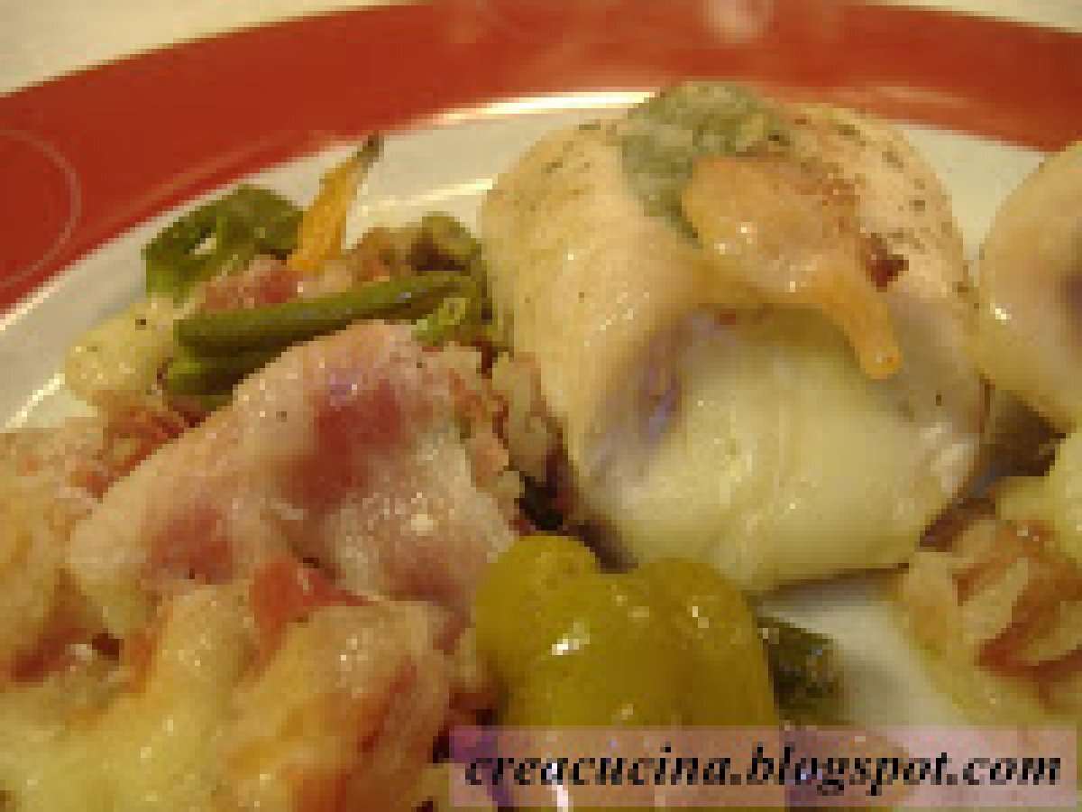 INVOLTINI DI POLLO AL FORNO CON PANCETTA E PEPERONI, foto 4