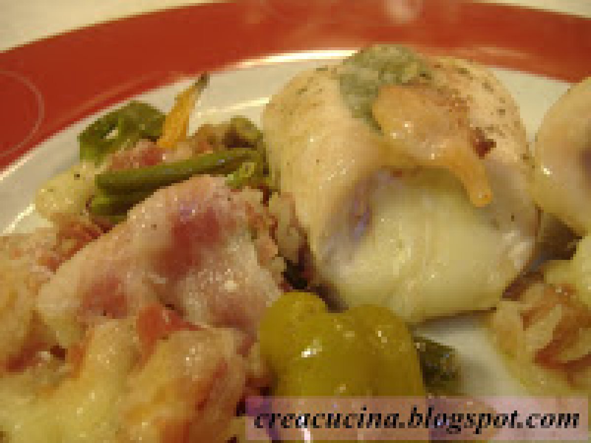 INVOLTINI DI POLLO AL FORNO CON PANCETTA E PEPERONI - foto 4