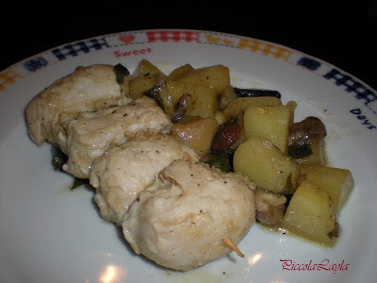 Involtini di Pollo con Patate e Funghi - foto 2