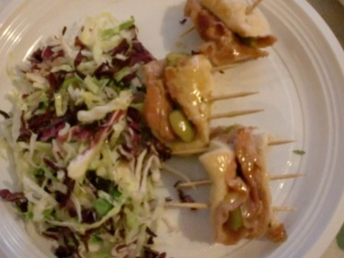 Involtini di pollo prosciutto e olive