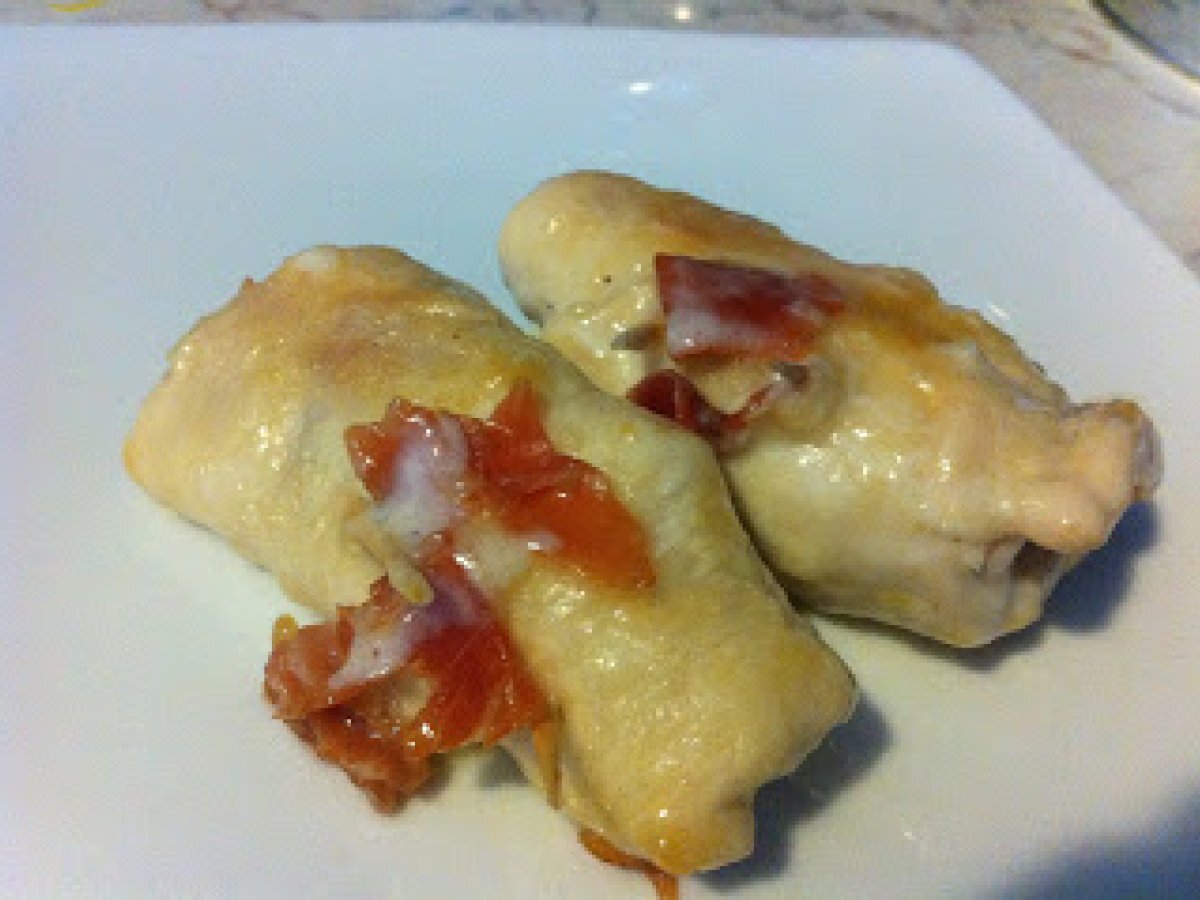 Involtini di pollo speck e birra