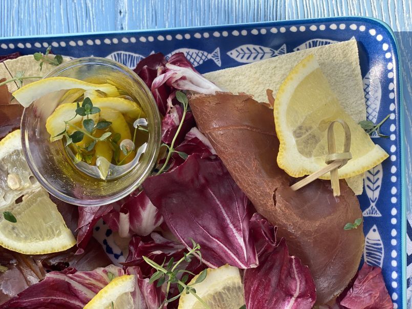 Involtini di tonno con pere, radicchio rosso e curry. - foto 2