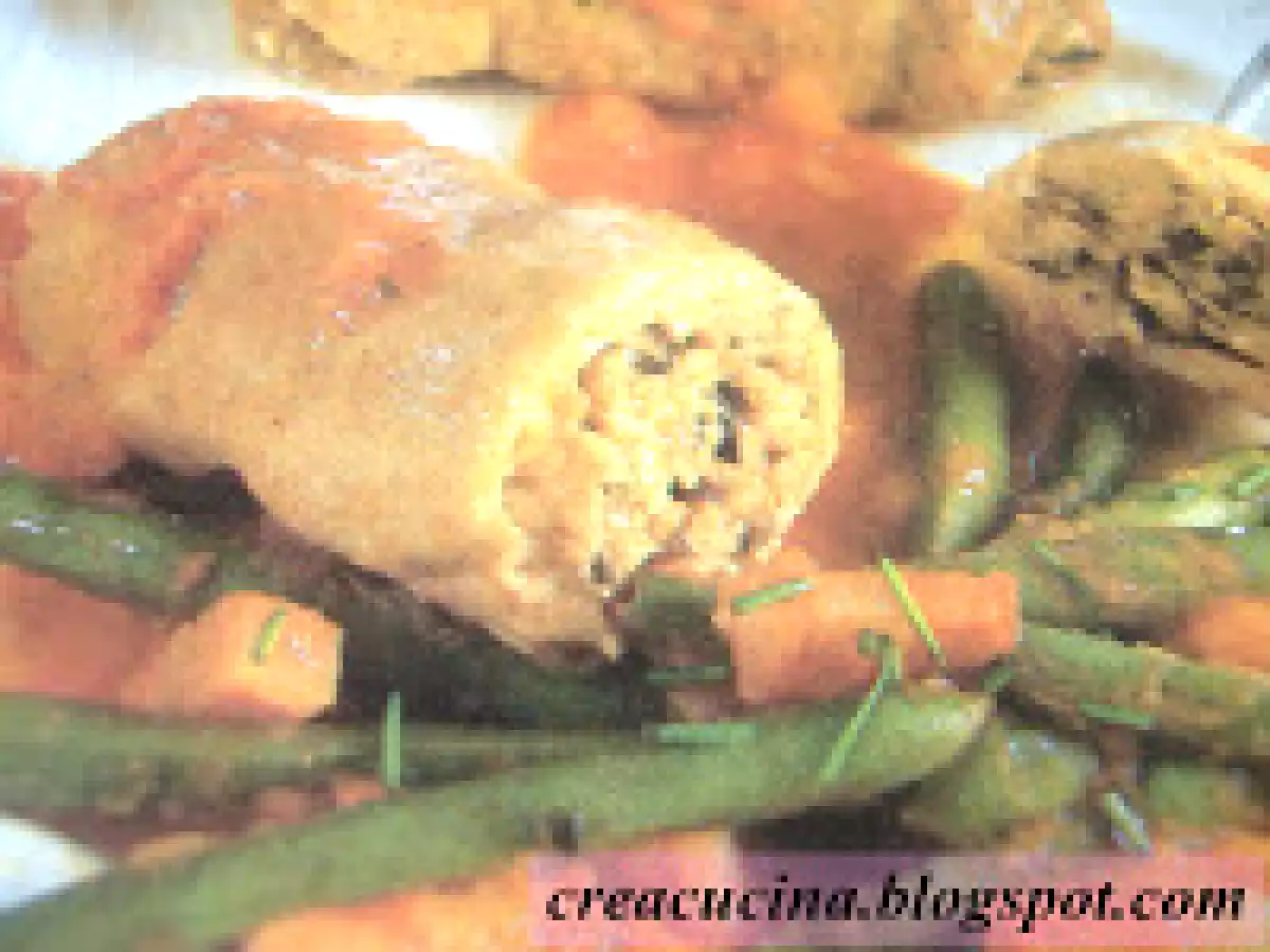 INVOLTINI DI VITELLO CON FAGIOLINI E POMODORI