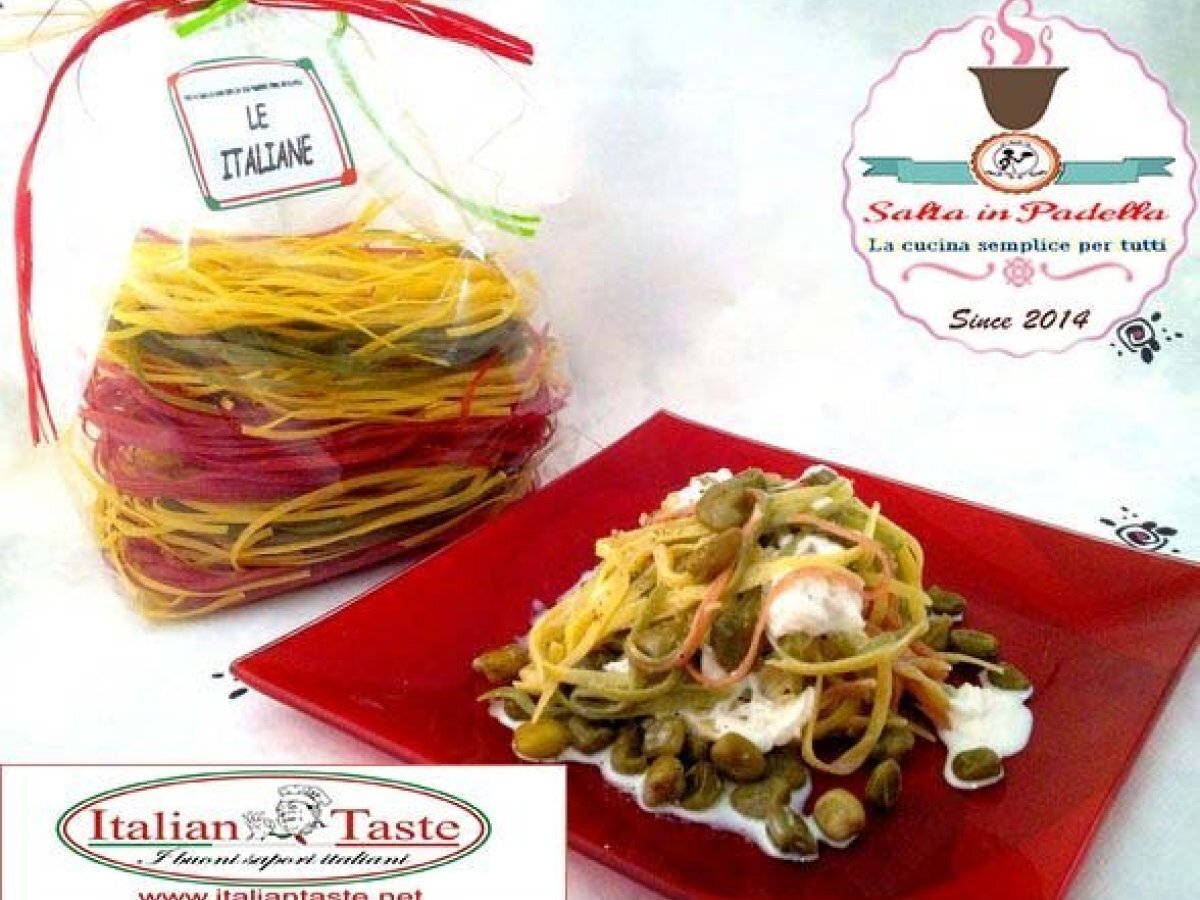 Italiane con cicerchie fresche e stracciatella