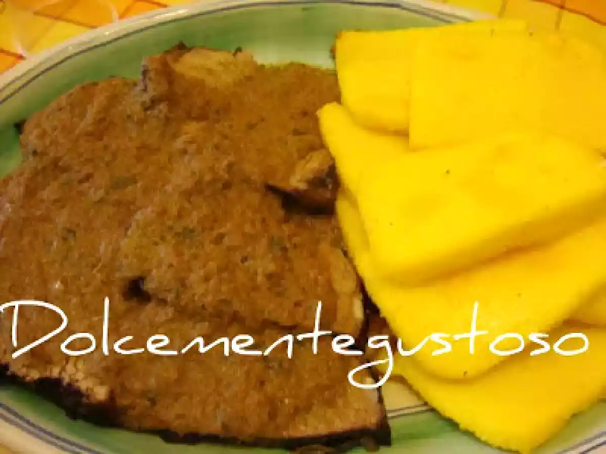 Iudisco di vitello con polenta fritta